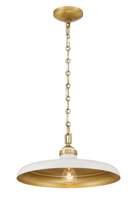 Minka-Lavery - 3935-879 - One Light Pendant - Crowne - Legacy Brass & Off White Cream