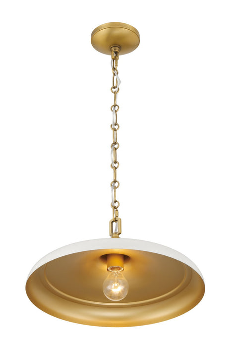 Minka-Lavery - 3935-879 - One Light Pendant - Crowne - Legacy Brass & Off White Cream