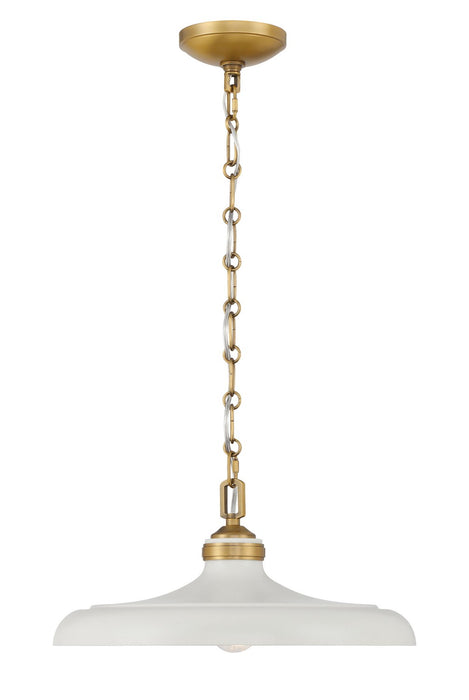 Minka-Lavery - 3935-879 - One Light Pendant - Crowne - Legacy Brass & Off White Cream