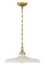 Minka-Lavery - 3935-879 - One Light Pendant - Crowne - Legacy Brass & Off White Cream