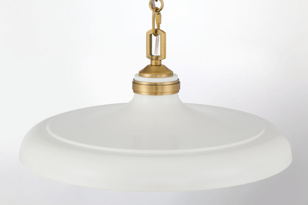 Minka-Lavery - 3935-879 - One Light Pendant - Crowne - Legacy Brass & Off White Cream
