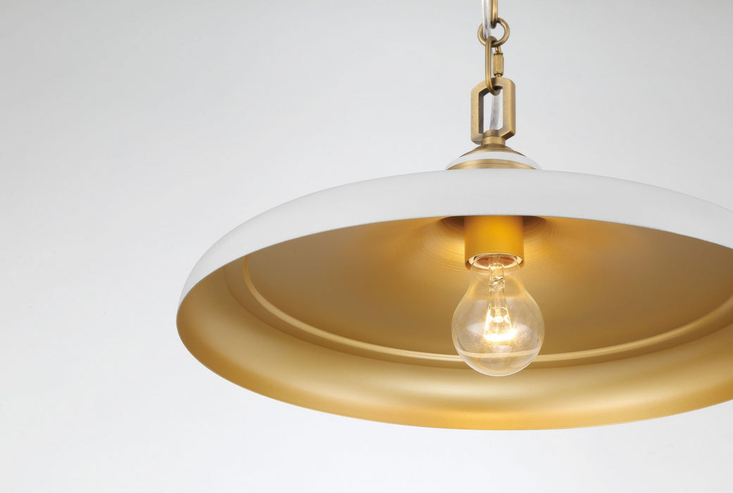 Minka-Lavery - 3935-879 - One Light Pendant - Crowne - Legacy Brass & Off White Cream