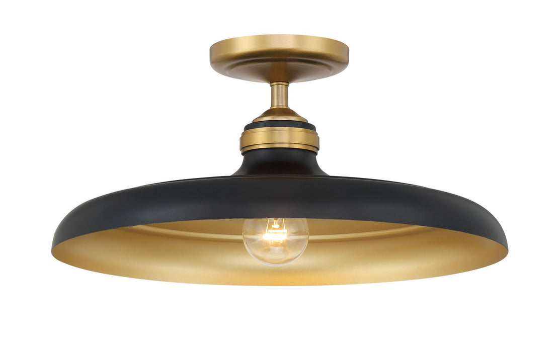 Minka-Lavery - 3936-876 - One Light Semi Flush Mount - Crowne - Legacy Brass & Dark Matte Blac
