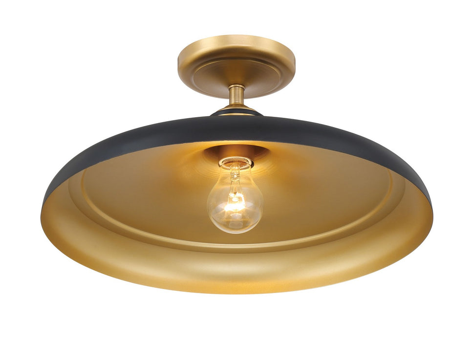 Minka-Lavery - 3936-876 - One Light Semi Flush Mount - Crowne - Legacy Brass & Dark Matte Blac