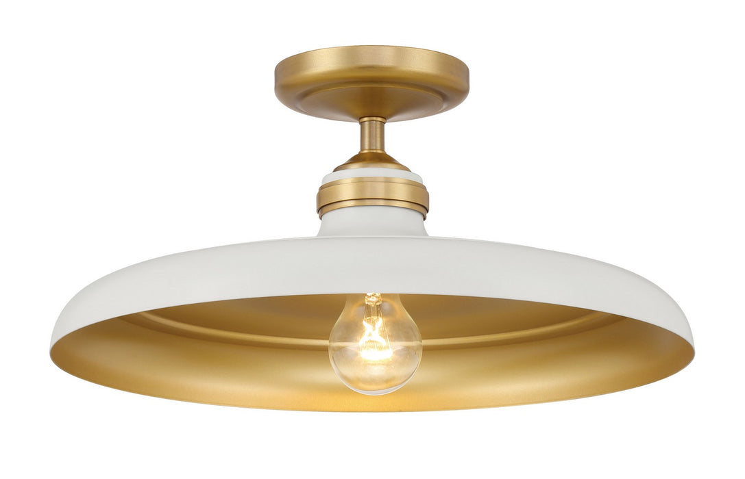 Minka-Lavery - 3936-879 - One Light Semi Flush Mount - Crowne - Legacy Brass & Off White Cream