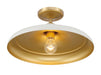 Minka-Lavery - 3936-879 - One Light Semi Flush Mount - Crowne - Legacy Brass & Off White Cream