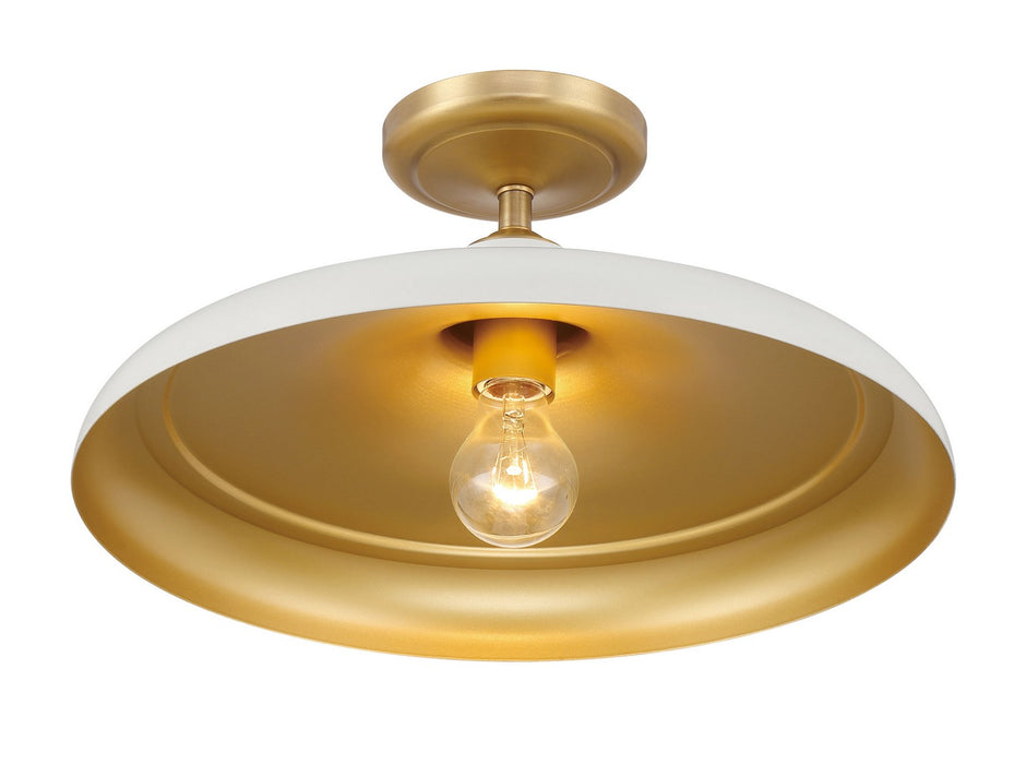 Minka-Lavery - 3936-879 - One Light Semi Flush Mount - Crowne - Legacy Brass & Off White Cream