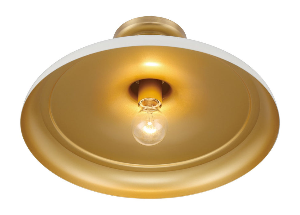Minka-Lavery - 3936-879 - One Light Semi Flush Mount - Crowne - Legacy Brass & Off White Cream