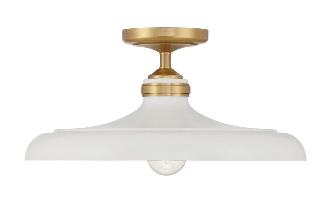 Minka-Lavery - 3936-879 - One Light Semi Flush Mount - Crowne - Legacy Brass & Off White Cream