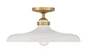 Minka-Lavery - 3936-879 - One Light Semi Flush Mount - Crowne - Legacy Brass & Off White Cream