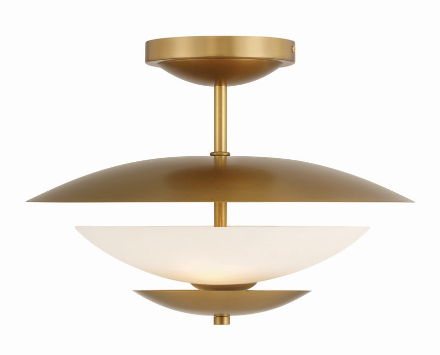 Minka-Lavery - 3943-732 - Three Light Semi Flush Mount - Solara - Legacy Brass