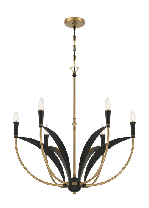 Minka-Lavery - 5696-782 - Six Light Chandelier - Miller - Legacy Brass & Sand Coal