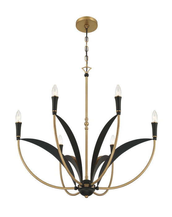 Minka-Lavery - 5696-782 - Six Light Chandelier - Miller - Legacy Brass & Sand Coal