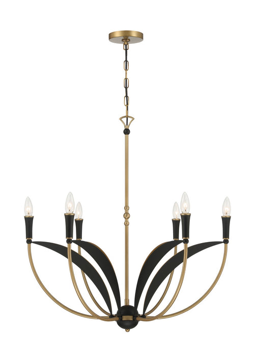 Minka-Lavery - 5696-782 - Six Light Chandelier - Miller - Legacy Brass & Sand Coal