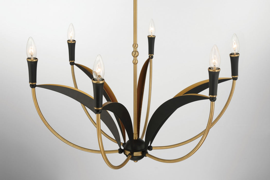 Minka-Lavery - 5696-782 - Six Light Chandelier - Miller - Legacy Brass & Sand Coal