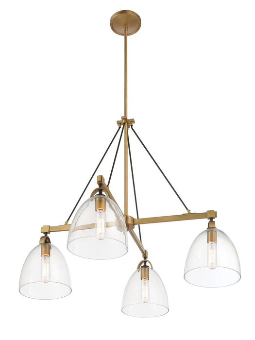Minka-Lavery - 5714-876 - Four Light Chandelier - Sommersby - Legacy Brass & Matte Coal