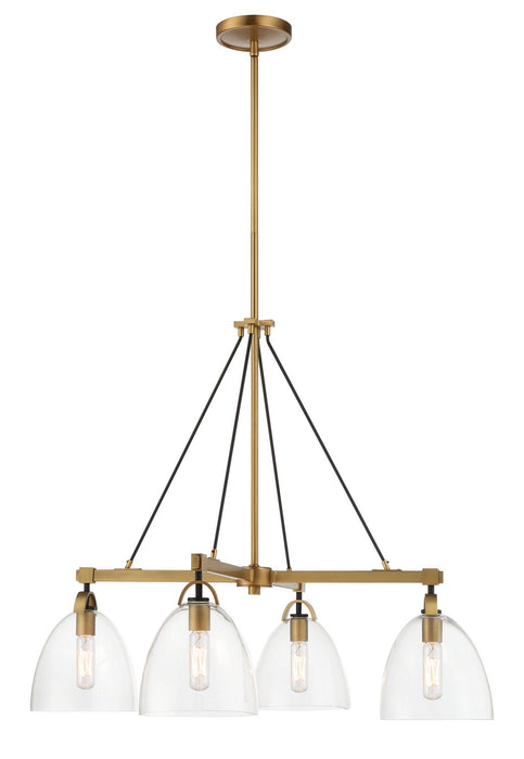 Minka-Lavery - 5714-876 - Four Light Chandelier - Sommersby - Legacy Brass & Matte Coal