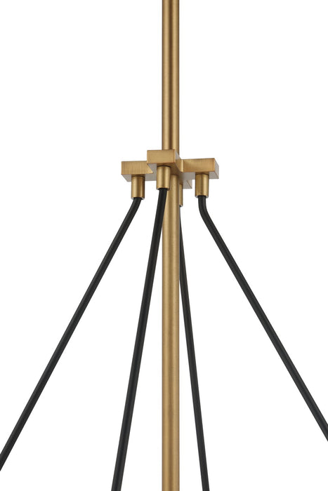Minka-Lavery - 5714-876 - Four Light Chandelier - Sommersby - Legacy Brass & Matte Coal