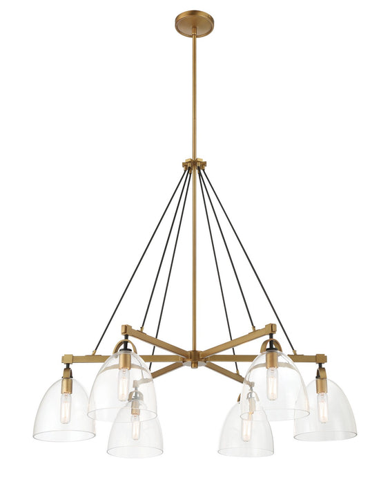 Minka-Lavery - 5716-876 - Six Light Chandelier - Sommersby - Legacy Brass & Matte Coal