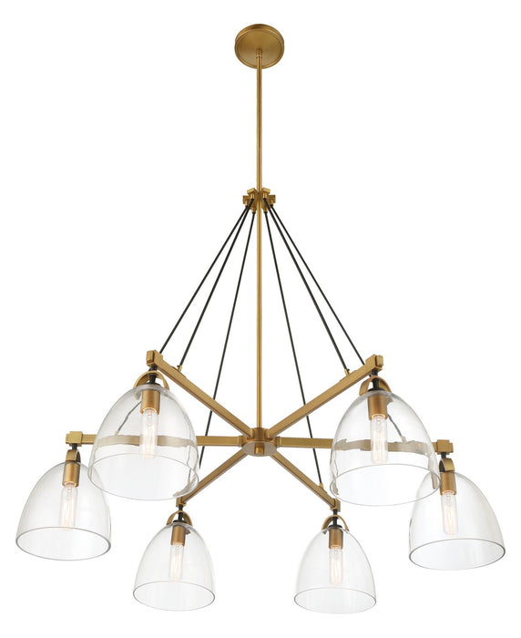 Minka-Lavery - 5716-876 - Six Light Chandelier - Sommersby - Legacy Brass & Matte Coal