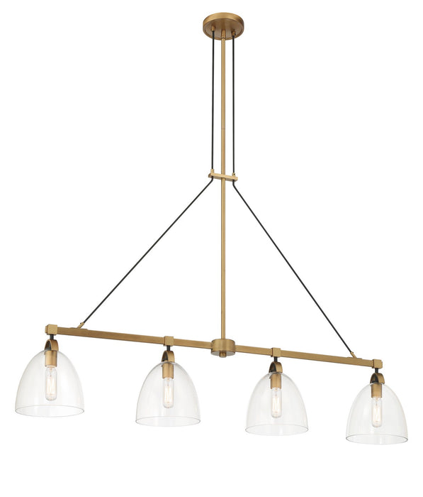 Minka-Lavery - 5717-876 - Four Light Island Pendant - Sommersby - Legacy Brass & Matte Coal