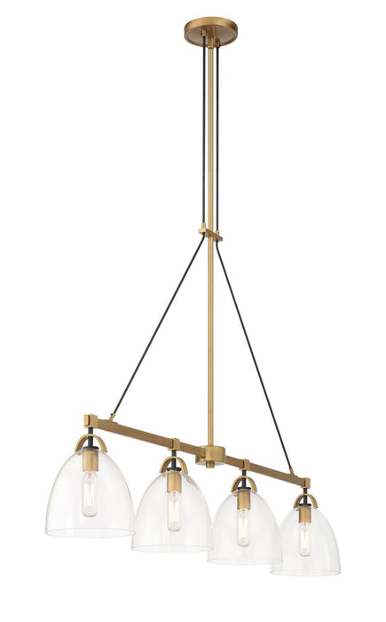 Minka-Lavery - 5717-876 - Four Light Island Pendant - Sommersby - Legacy Brass & Matte Coal