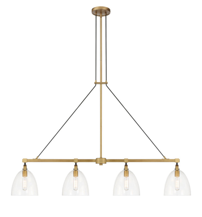 Minka-Lavery - 5717-876 - Four Light Island Pendant - Sommersby - Legacy Brass & Matte Coal
