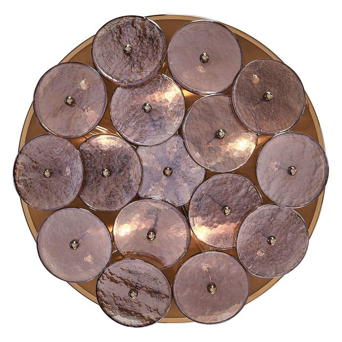 Kalco - 521545PWB - Five Light Flush Mount - HORTENSIA - Polished Winter Brass