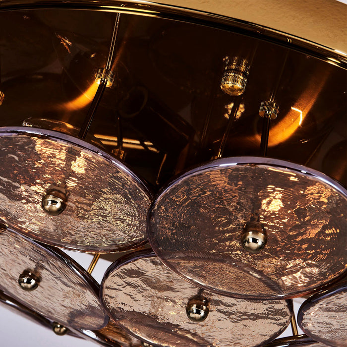 Kalco - 521545PWB - Five Light Flush Mount - HORTENSIA - Polished Winter Brass