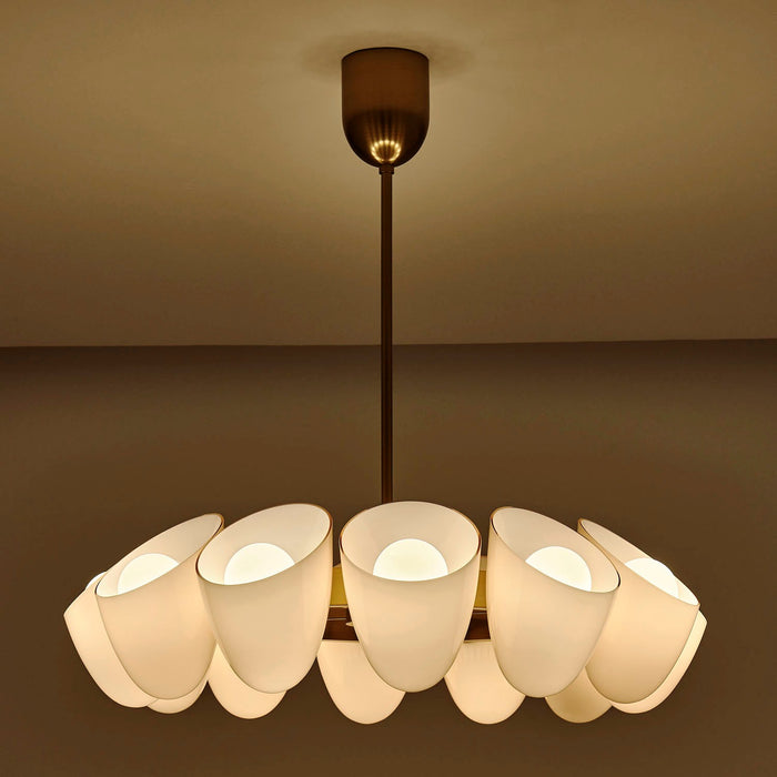 Kalco - 524356WB - 12 Light Chandelier - COCOON - Winter Brass