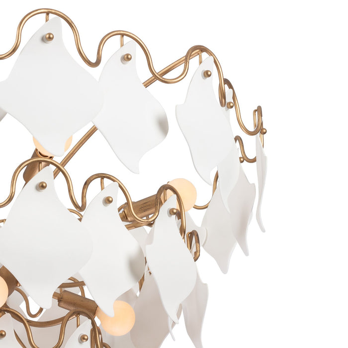 Kalco - 525155MG - Ten Light Pendant - MANTA - Modern Gold