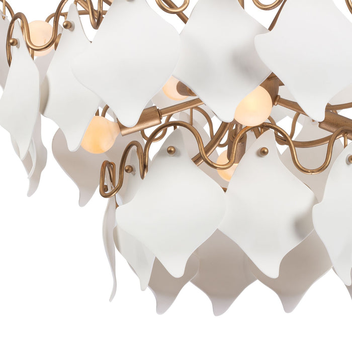 Kalco - 525155MG - Ten Light Pendant - MANTA - Modern Gold