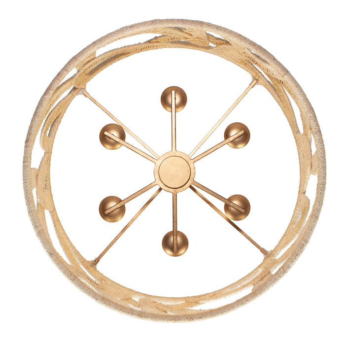 Kalco - 525756MGW - Six Light Pendant - SOGA - Modern Gold And White