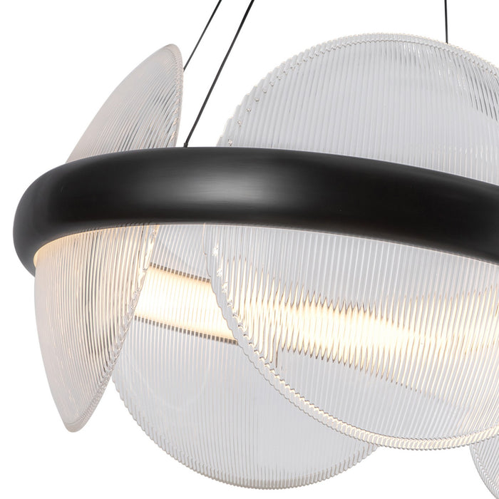 Kuzco Lighting - CH13922-UBCR-UNV - LED Chandelier - Taurus - Urban Bronze/Clear Ribbed Glass