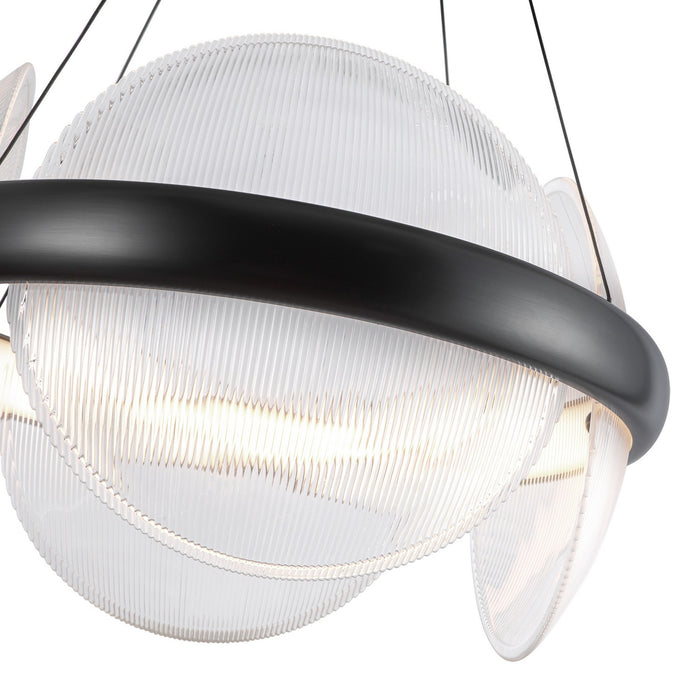 Kuzco Lighting - CH13922-UBCR-UNV - LED Chandelier - Taurus - Urban Bronze/Clear Ribbed Glass