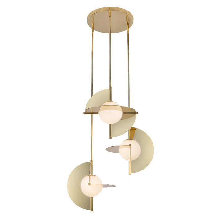 Kuzco Lighting - CH65127-MRB/OP-UNV - LED Chandelier - Scorpio - Metallic Brass/Opal Glass