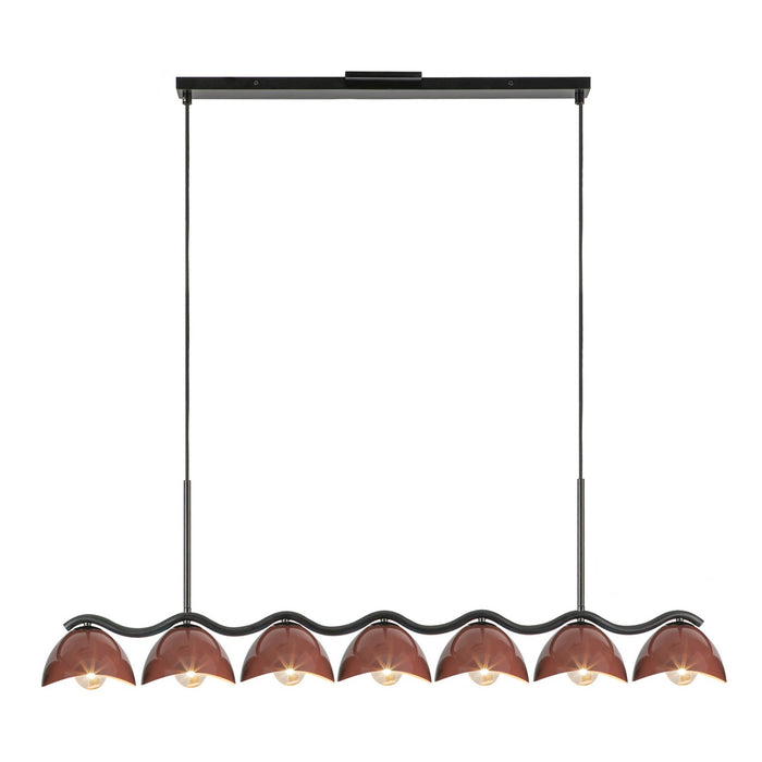 Kuzco Lighting - LP57642-BK/BGD - Seven Light Linear Pendant - Atlas - Black/Burgundy