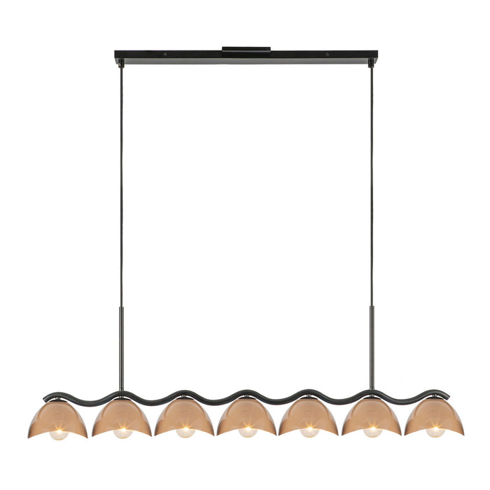Kuzco Lighting - LP57642-BK/PEC - Seven Light Linear Pendant - Atlas - Black/Peach