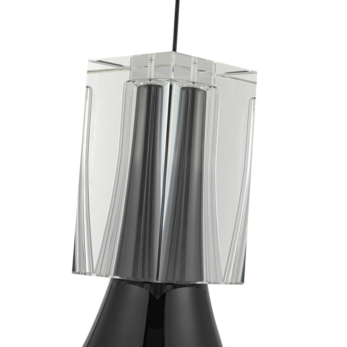 Kuzco Lighting - PD94108-GBK/CC-UNV - LED Pendant - Floe - Glossy Black/Clear Crystal