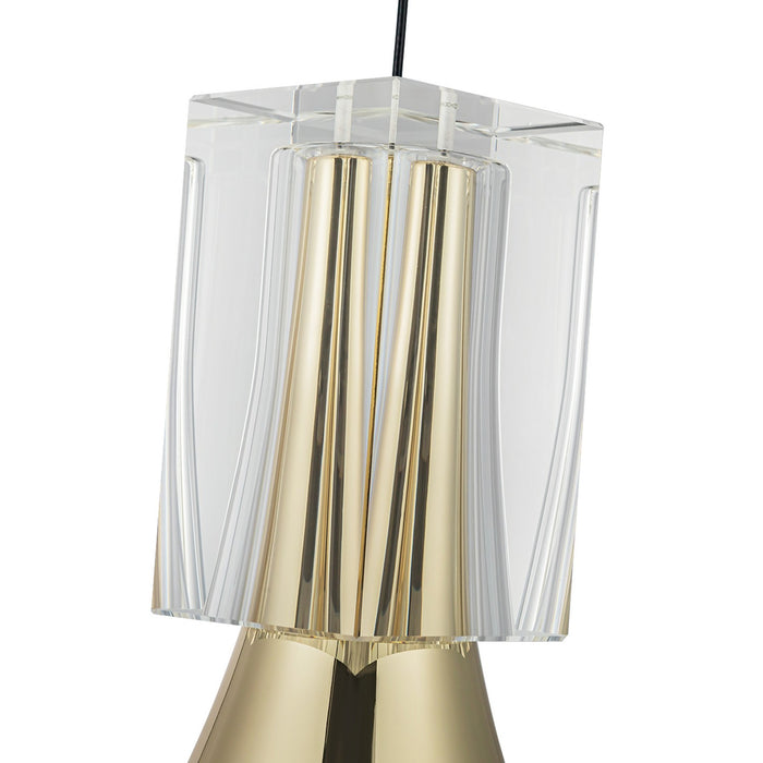 Kuzco Lighting - PD94108-MRB/CC-UNV - LED Pendant - Floe - Metallic Brass/Clear Crystal