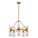 Alora - CH442626BGCR - Ten Light Chandelier - Nelly - Brushed Gold/Clear Ribbed Glass