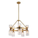 Alora - CH442626BGCR - Ten Light Chandelier - Nelly - Brushed Gold/Clear Ribbed Glass