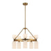 Alora - CH442626BGGR - Ten Light Chandelier - Nelly - Brushed Gold/Glossy Ribbed Opal Glass