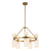 Alora - CH442626BGGR - Ten Light Chandelier - Nelly - Brushed Gold/Glossy Ribbed Opal Glass