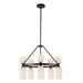 Alora - CH442626MBGR - Ten Light Chandelier - Nelly - Matte Black/Glossy Ribbed Opal Glass