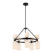 Alora - CH442626MBGR - Ten Light Chandelier - Nelly - Matte Black/Glossy Ribbed Opal Glass
