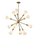 Alora - CH462039BGGR - 12 Light Chandelier - Cosmo - Brushed Gold/Glossy Ribbed Opal Glass