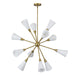Alora - CH462039BGGR - 12 Light Chandelier - Cosmo - Brushed Gold/Glossy Ribbed Opal Glass