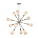 Alora - CH462039BNGR - 12 Light Chandelier - Cosmo - Brushed Nickel/Glossy Ribbed Opal Glass