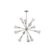 Alora - CH462039BNGR - 12 Light Chandelier - Cosmo - Brushed Nickel/Glossy Ribbed Opal Glass